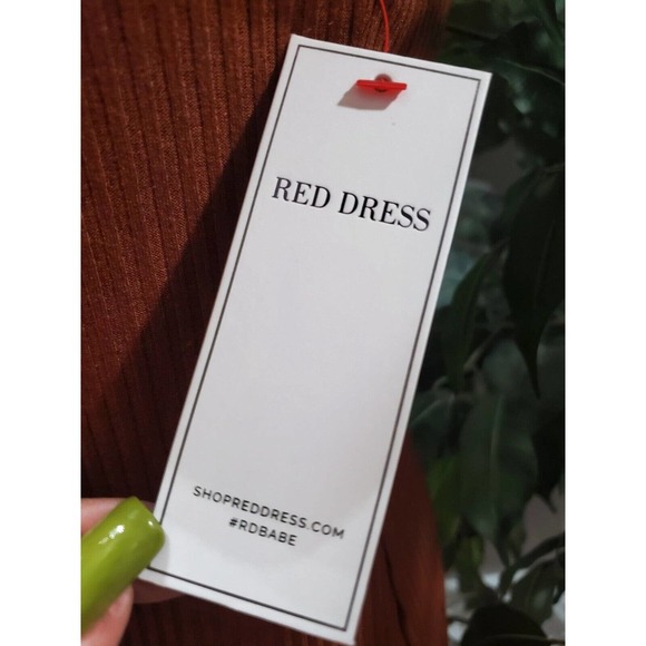 Aura NWT Brown Rust Rayon One Shoulder Off Sleeveless Ribbed Dress Size Small - Picture 10 of 12